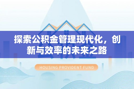 岫岩探索公积金管理现代化，创新与效率的未来之路