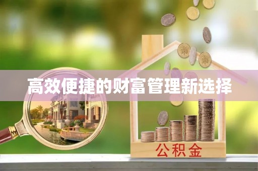 岫岩高效便捷的财富管理新选择